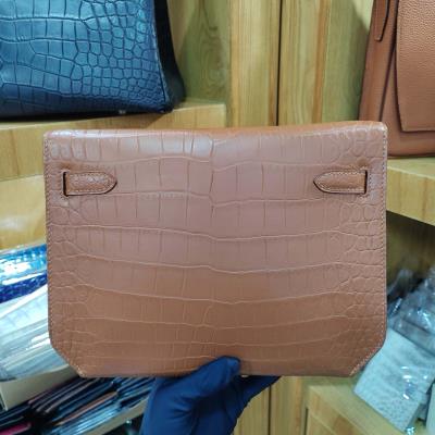 wholesale quality hermes kelly depeches 25 crocodile brown